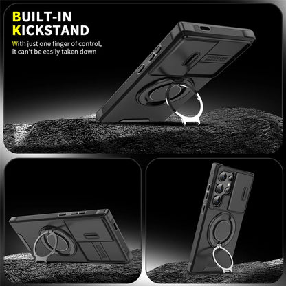Slide Camera Protection Magnetic Stand Phone Case for Samsung S25 Edge S24 S23 Plus S21 S22 Ultra FE A54 A15 A14 A05 A05S Cover