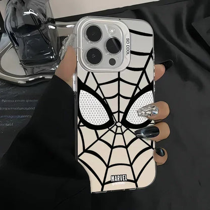 Marvel Superhero Spider-Man Case for iPhone 16 12 13 mini 11 14 15 Pro Max XR 8 Plus Hard Plastic Shockproof Cover for Men Boys