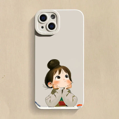 Cute Angry Little Girl Printed Case For Samsung Galaxy S25 S24 S23 S22 S21 Ultra Plus FE A16 A06 A26 A54 A32 A33 A56 Soft Cover