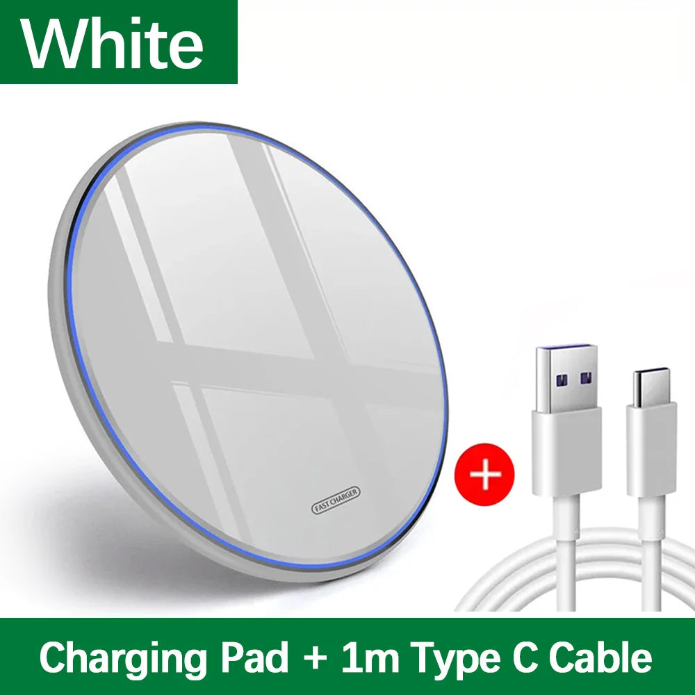 Wireless Charger Pad for iPhone 17 16 15 14 13 12 11 Samsung Xiaomi Phone Chargers Induction Fast Charging Dock Station