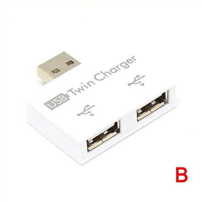 USB 1/2 Charging Data Interface Splitter Dual Port USB Current Extender OTG Head Hub Adapter