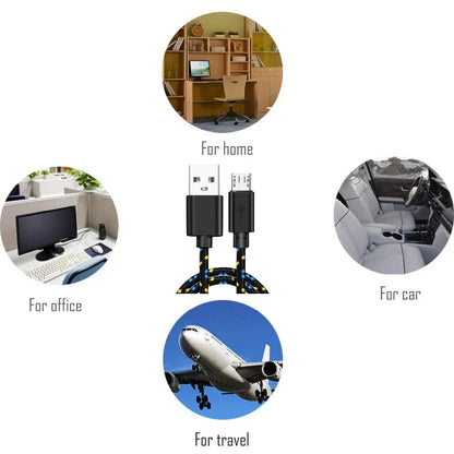 2.4A Micro USB Cable 0.5m/1m/2m/3m Data Sync USB Charge Cable For Samsung Huawei Xiaomi Android Nylon Braided Microusb Data Cord