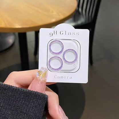 2PCS Bling Glitter Diamond Camera Lens Protector For Apple Iphone 16 15 13 12 Pro Max Sreen Protectors Film For iPhone 16 14plus