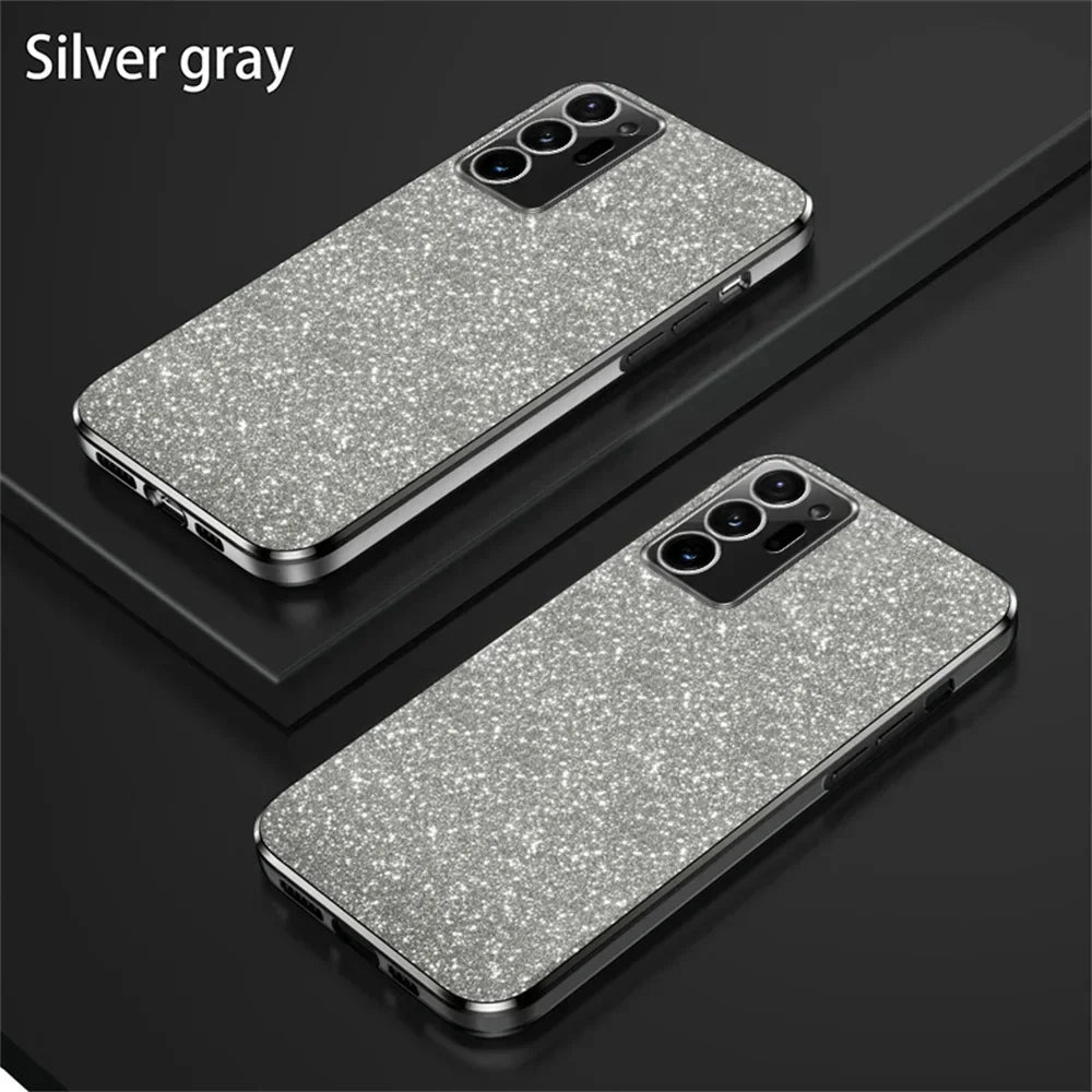 Luxury Gradient Glitter Plating Case For Samsung Galaxy S24 S22 S21 S23 Ultra FE Note 20 10 S10 S20 Plus Silicon Protect Cover