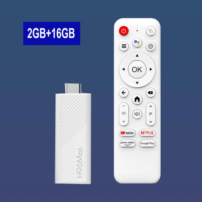H96 MAX Android TV Stick Allwinner H313 with 2.4G Wifi 5G Wifi6 Dual Brand 8GB 16GB 4K 3D HDR Goole Voice Remote DC 5V 2A
