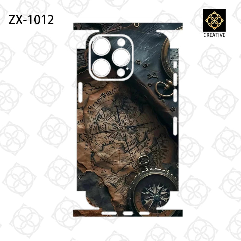 For iPhone 14 13 Pro Max 12 Mini 15 16 Colorful 3M Film Wrap Stickers Cases Back Cover Decal Skin  Film Protector Sticker