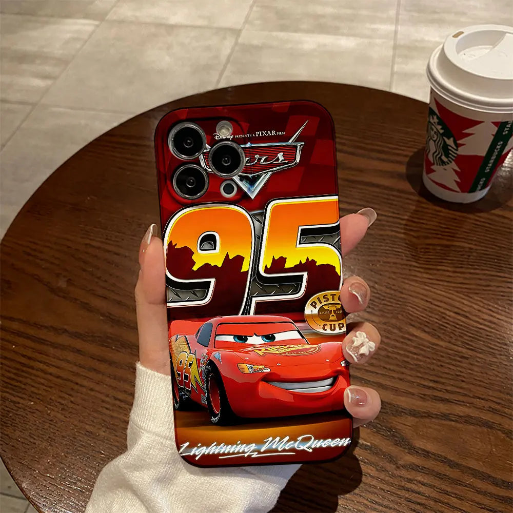 Cars Lightning McQueen 95 Phone Case for iPhone 16 15 14 13 12 11 Pro Max XS XR XSMax 6 7 8 Plus Glossy Film Hard PC Cover