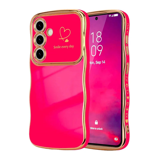 Wave Heart Shape Soft Case For Samsung Galaxy S25 S24 S23 S22 Ultra Plus S24FE A16 A56 A36 A55 A54 A15 A25 A26 A35 5G 4G  Cover