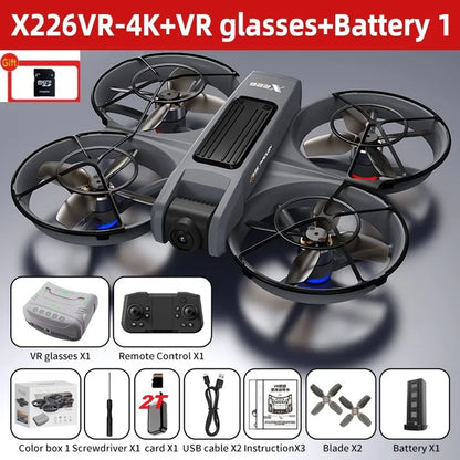 X226 Drone Professional 4K HD Dual Camera LCD VR Remote Control WIFI FPV UAV RC Quadcopter Aerial Photography Airplane Toy Gifts