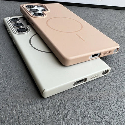 Luxury Slim Matte Magsafe Case for Samsung Galaxy S25 S24 S23 Ultra S22 Plus S21 Note 20 Solid Color Shockproof PC Phone Cover