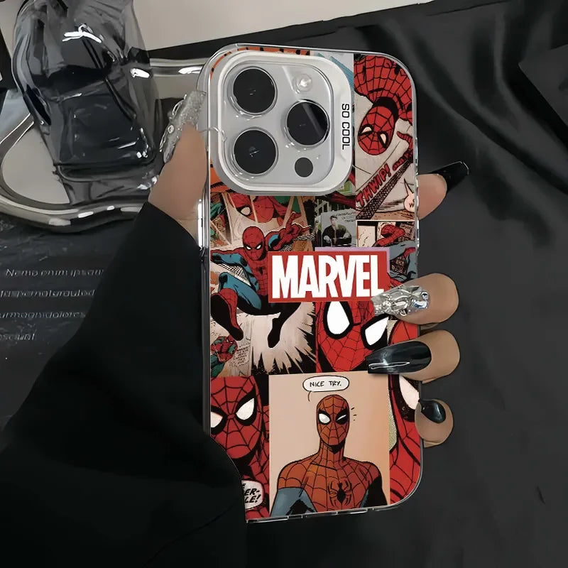 Marvel Spider Man Nice Spoof Super Cool Phone Case For iPhone 16 15 14 13 12 11 Pro Max XR XS 7 8Plus Y2K Soft Anti Fall Cover