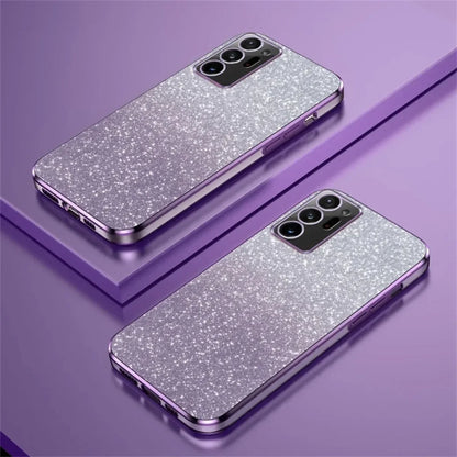 Luxury Gradient Glitter Plating Case For Samsung Galaxy S24 S22 S21 S23 Ultra FE Note 20 10 S10 S20 Plus Silicon Protect Cover