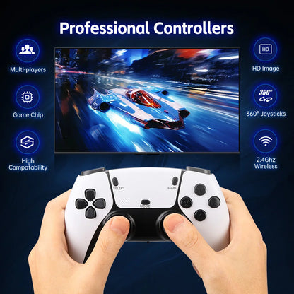 M15 4K Game Stick Mini TV Retro Video Game Console Wireless Gamepads Controller Handheld Game 128G 30000+ Games HD Output