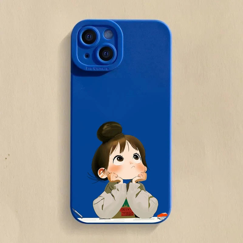 Cute Angry Little Girl Printed Case For Samsung Galaxy S25 S24 S23 S22 S21 Ultra Plus FE A16 A06 A26 A54 A32 A33 A56 Soft Cover