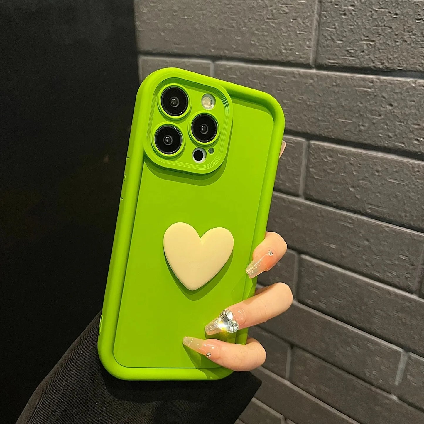 Luxury Cute 3D Love Heart Silicone Phone Case For iPhone 17 Air 16 15 13 12 11 14 Pro Max XR 16 Plus Shockproof Candy Back Cover