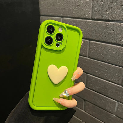 Luxury Cute 3D Love Heart Silicone Phone Case For iPhone 17 Air 16 15 13 12 11 14 Pro Max XR 16 Plus Shockproof Candy Back Cover