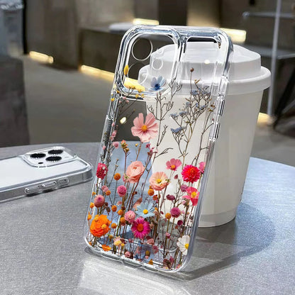 Cute Flower Clear Case For Samsung Galaxy A56 A36 5G Case S25 Ultra S24 FE S23 S22 S21 A55 A16 A35 A26 A06 Shockproof Back Cover