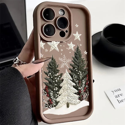 For Samsung Galaxy S25 Ultra S24 S23 FE S22 S21 S20 Plus Note 20 Ultra Shockproof Silicone New Year Christmas Tree Phone Case