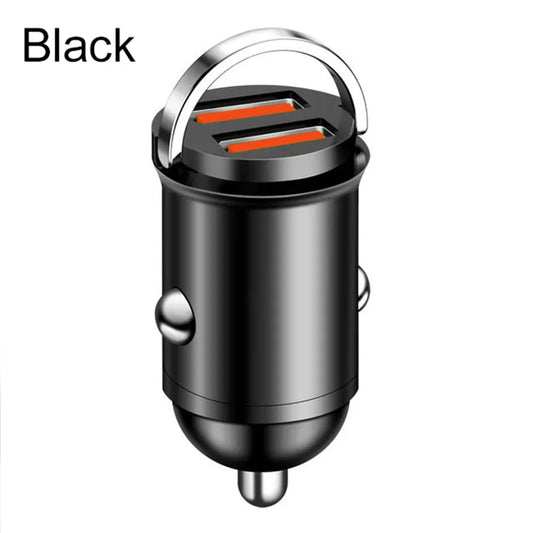 Mini Dual USB Car Phone Charger 200W Fast Charge Adapter Accessories 2 USB Mobile Phone Socket Adapter Universal Car Charger