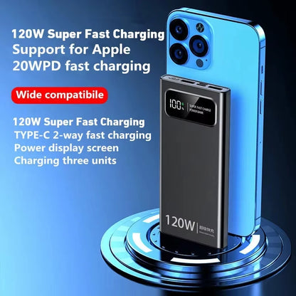 Xiaomi 120W Super Fast Charging 200000mAh High Capacity Power Bank Battery Digital Display Power Bank For Iphone Samsung Huawei