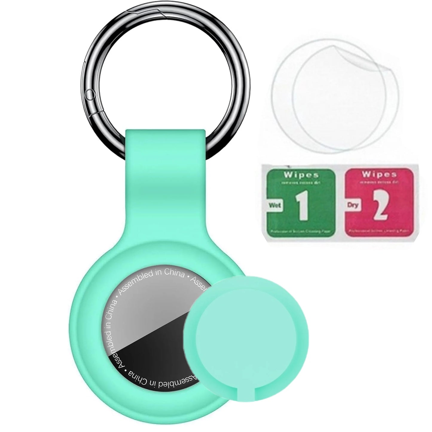 Waterproof AirTag Keychain Holder tag Lock Case Wire Cable,  Anti-Lost Protective Case with Keyring for Luggage, Key, Backpack
