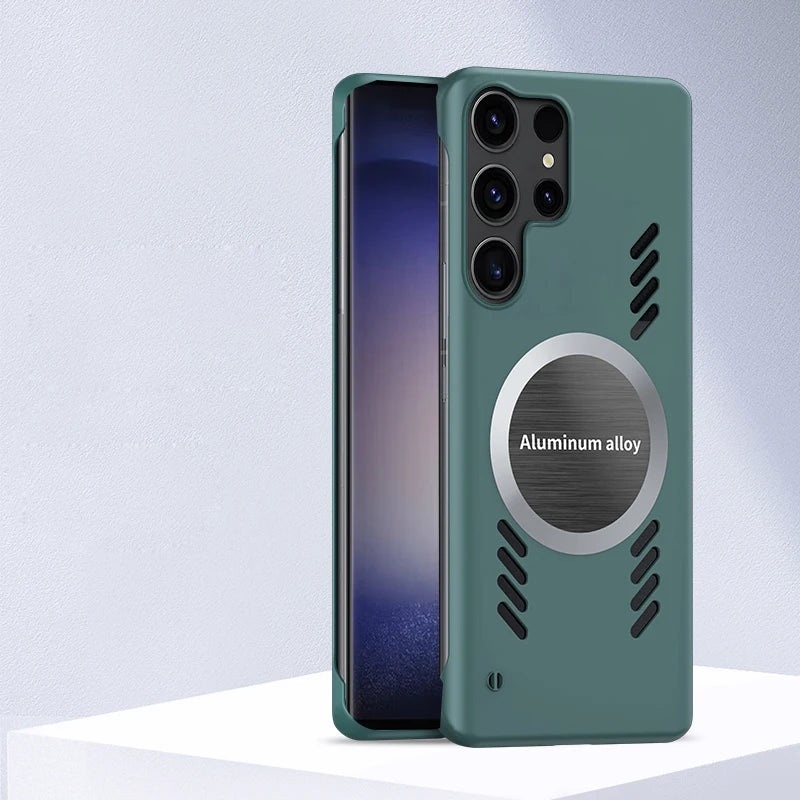 Luxury Graphene Heat Dissipation Cooling Magnetic Phone Case for Samsung S25 S24 S23 Ultra S22 Plus S21 S20 FE Frameless Cover