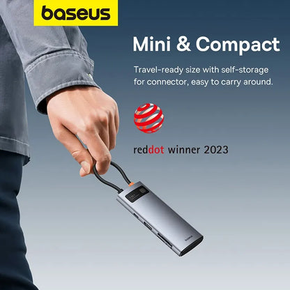 Baseus 7-in-1 Gen 2 USB C HUB 4K@60Hz HDMI 3* USB 3.0 PD 100W Type C Port SD/TF Card Reader for Macbook iPad M2 M1 Steam Deck