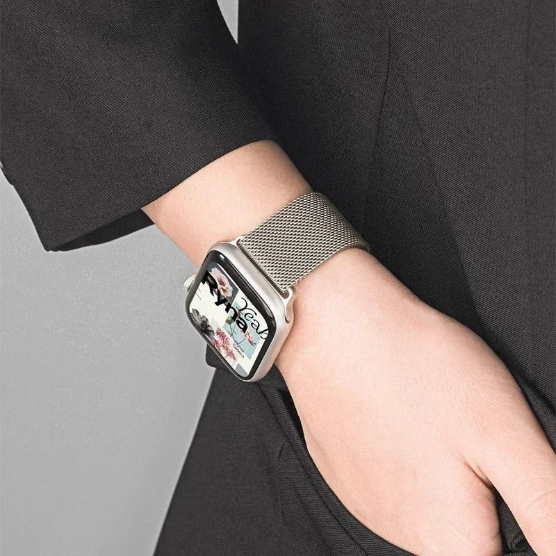 Milanese Strap For Apple Watch Ultra 2 49 46mm 42mm 44mm 40mm 45mm 41mm 38mm Bracelet For iWatch Series 10 9 3 6 5 SE 7 8 Strap