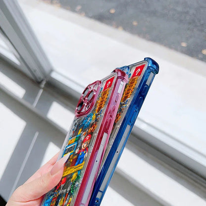 Luxury Plating Building Super Mario Clear Phone Case For Xiaomi Redmi Note 14 13 12 10 11 Pro 10S 9S Redmi 14C 13C 12C 9A 9i 9