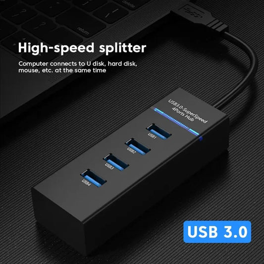 4 Ports USB 3.0 Hub USB Hub High Speed USB Splitter Adapter 5Gbps PC Computer Accessories Multiport Hub 4 USB 3.0 2.0 Ports