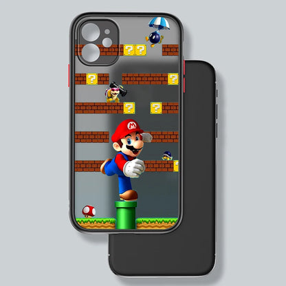 Mario Cool Cute Cartoon Frosted Translucent For Apple iPhone 15 14 13 12 11 XS XR X 8 7 SE Pro Max Plus Mini Soft Phone Case