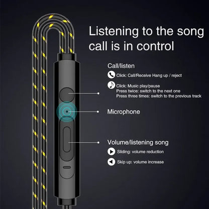 Explosive Double Moving Coil Headphones In Ear Subwoofer Cross Border Wire Controlled Fever Hifi Headphones With Shocking Sound