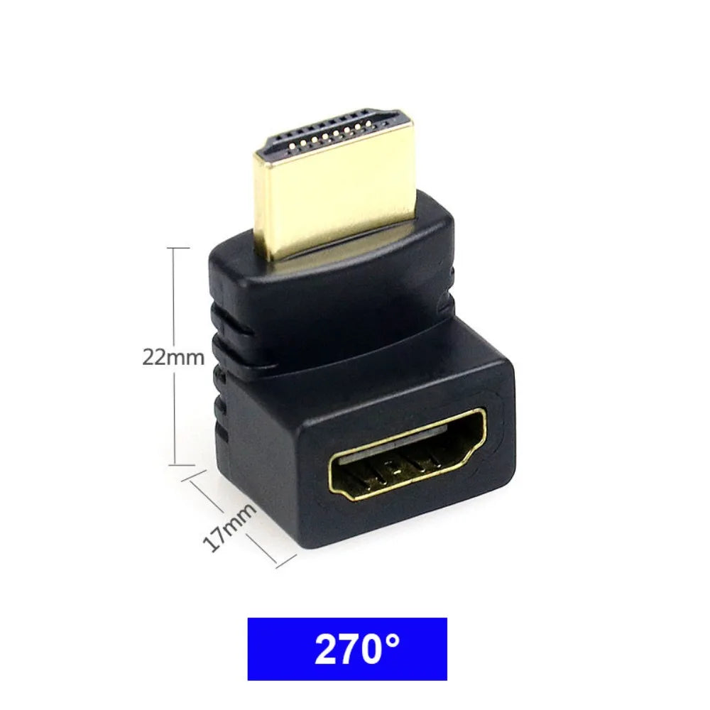 4K Adapter HDMI-compatible 90 Degree Right-angle Adapter 270 Degree Male To Female Elbow Connector Converter
