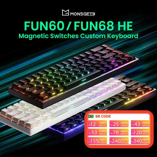 Akko MonsGeek FUN68 FUN60 PRO&MAX  HE Magnetic Keyboard 60% 65% Gaming Keyboards Rapid Trigger 8K Custom Keyboard Gamer Esports