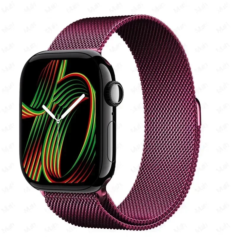 Milanese Strap For Apple Watch Ultra 2 49 46mm 42mm 44mm 40mm 45mm 41mm 38mm Bracelet For iWatch Series 10 9 3 6 5 SE 7 8 Strap