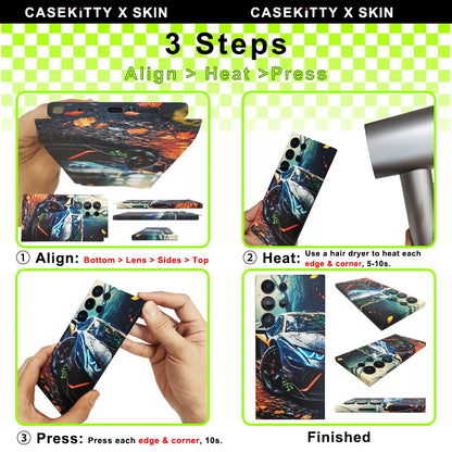 CASEKiTTY Skin For Galaxy S24 Ultra Back Film Samsung S23 Ultra Sticker S22 Plus Protective Decal Wrap Screen Protector No Case