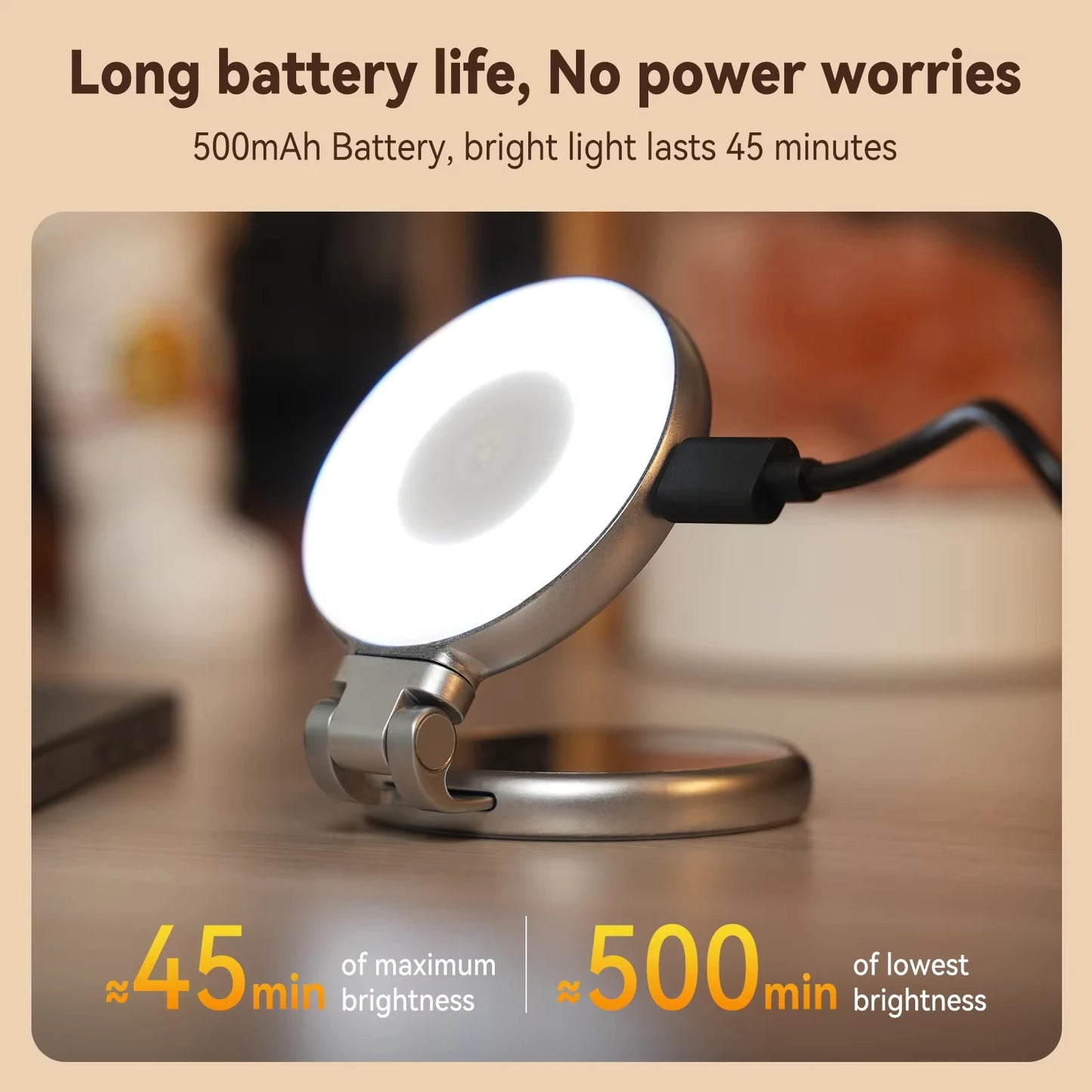 TELESIN Smartphone Magnetic Fill Light Mini Selfie Light 3 Modes Adjustable Brightness for Iphone XIAOMI HUAWEI SAMSUNG Phone