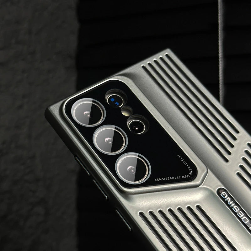 Luxury Heat Dissipation Case For Samsung Galaxy S25 S24 Ultra S23 Plus S22 Breathable Cooling Titanium Shockproof Bumper Cover