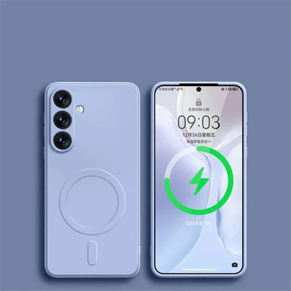Original Liquid Silicone Magnetic Wireless Charge Case For Samsung Galaxy S25 S24 S23 S22 S21 Ultra For Magsafe Shockproof Cover
