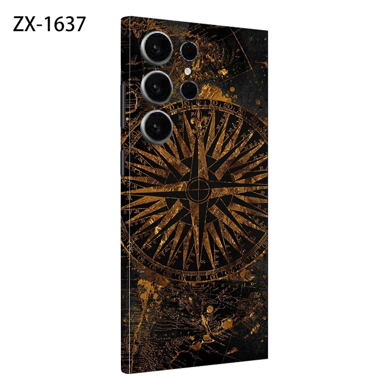 Colorful Decal Skin for Samsung Galaxy S24 S23 S25 Ultra Plus S24Ultra Back Screen Protector Cover Wrap Stones Sticker