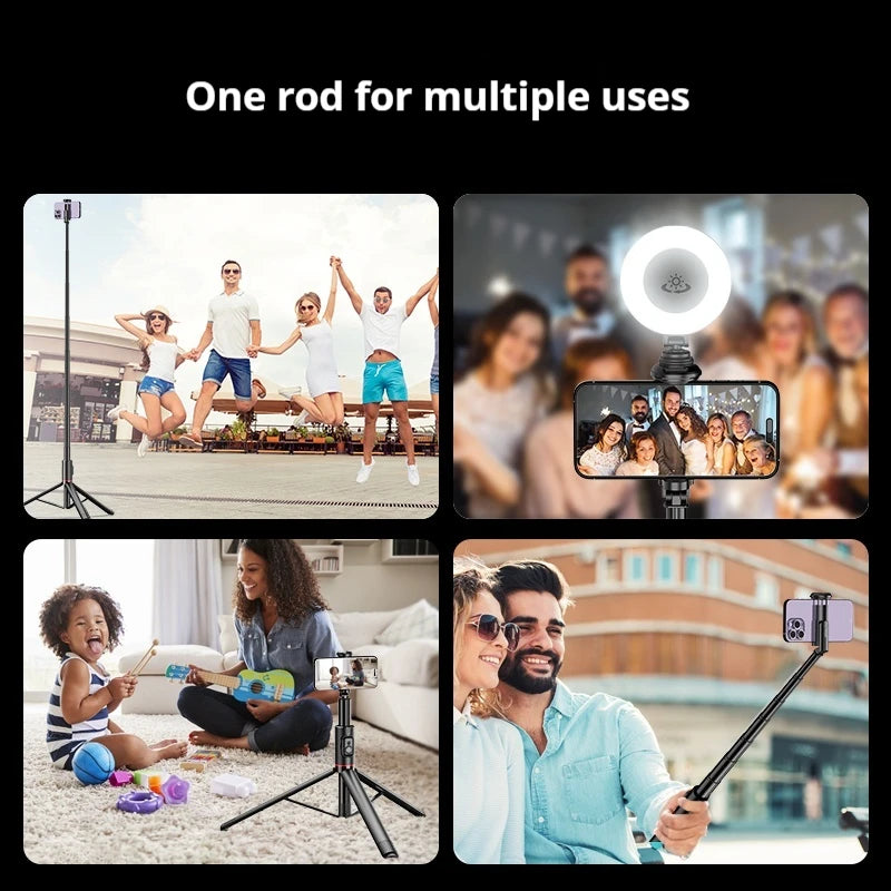 C10 Selfie Stick 72 Inch Aluminum Alloy with Wireless Bluetooth Remote Portable Phone Holder Tripod for iOS Android Cellphone