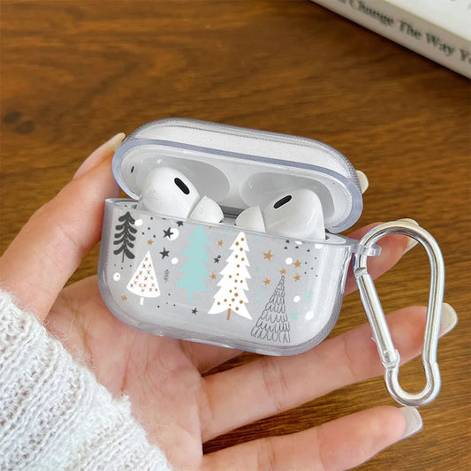 Christmas Tree of Various Shapes Pattern Case For Apple Airpods 4 3 1or2 Earphone Cover for Airpods Pro 2 and Pro Anti-fall Case
