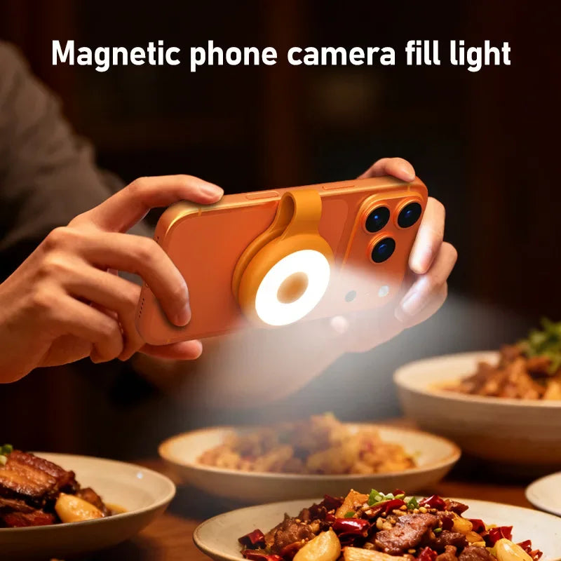 Mini Magnetic Mobile Phone Fill Light Suitable for iPhone 17Promax 16 Pro 15 14 13 12 Series and All Other Mobile Phones