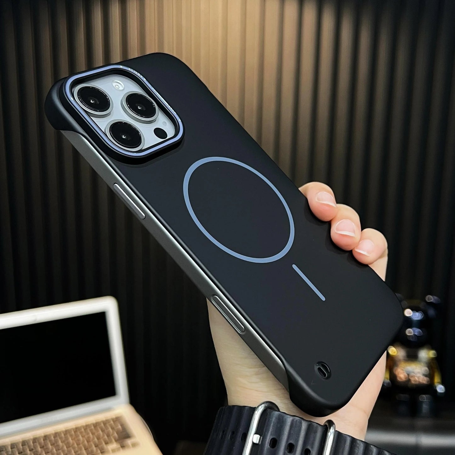 Ultra Slim Frameless For Magsafe Cover For iPhone 16 15 14 13 12 Plus Pro Max 16Pro 16Pro 15Pro Magnetic Shockproof Hard PC Case