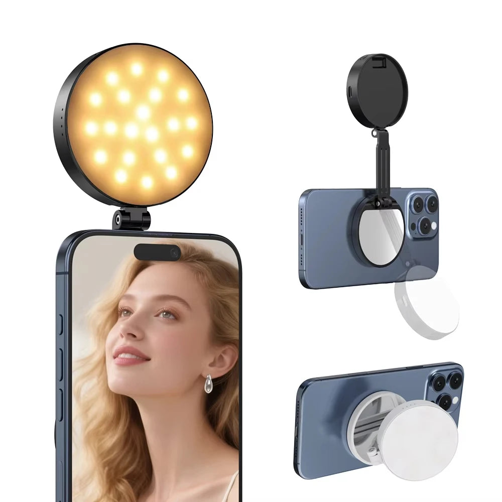 LUXCEO R1 MagSafe Flip Selfie Fill Light for Vlog Livestream Photography Portable Magnetic Smartphone Light for iPhone