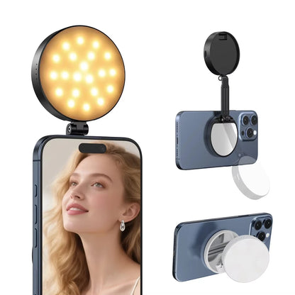 LUXCEO R1 MagSafe Flip Selfie Fill Light for Vlog Livestream Photography Portable Magnetic Smartphone Light for iPhone