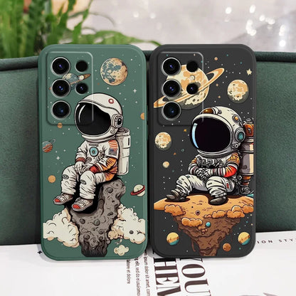 Saturn Cute Child Phone Case For Samsung Galaxy S25 S24 S23 S22 S21 S20 S10 Ultra Plus FE Note 20 Ultra 10 9 Plus Cover