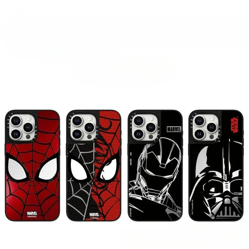 Trendy Brand CAS Co-branded Avengers for Iphone16pro max Marvel Character Phone Case Anti-fall Mirror Spider-Man Birthday Gift