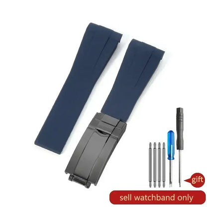 For Rolex Silicone Watch Accessories Original GMT Black Submariner Green Submariner Curved Interface Watch Strap 20 21mm