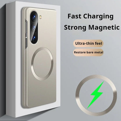 Ultra Thin Matte Metallic Magsafe Magnetic Case For Samsung Galaxy Z Fold 7 6 5 4 3 Wireless Charge Shockproof Protection  Cover